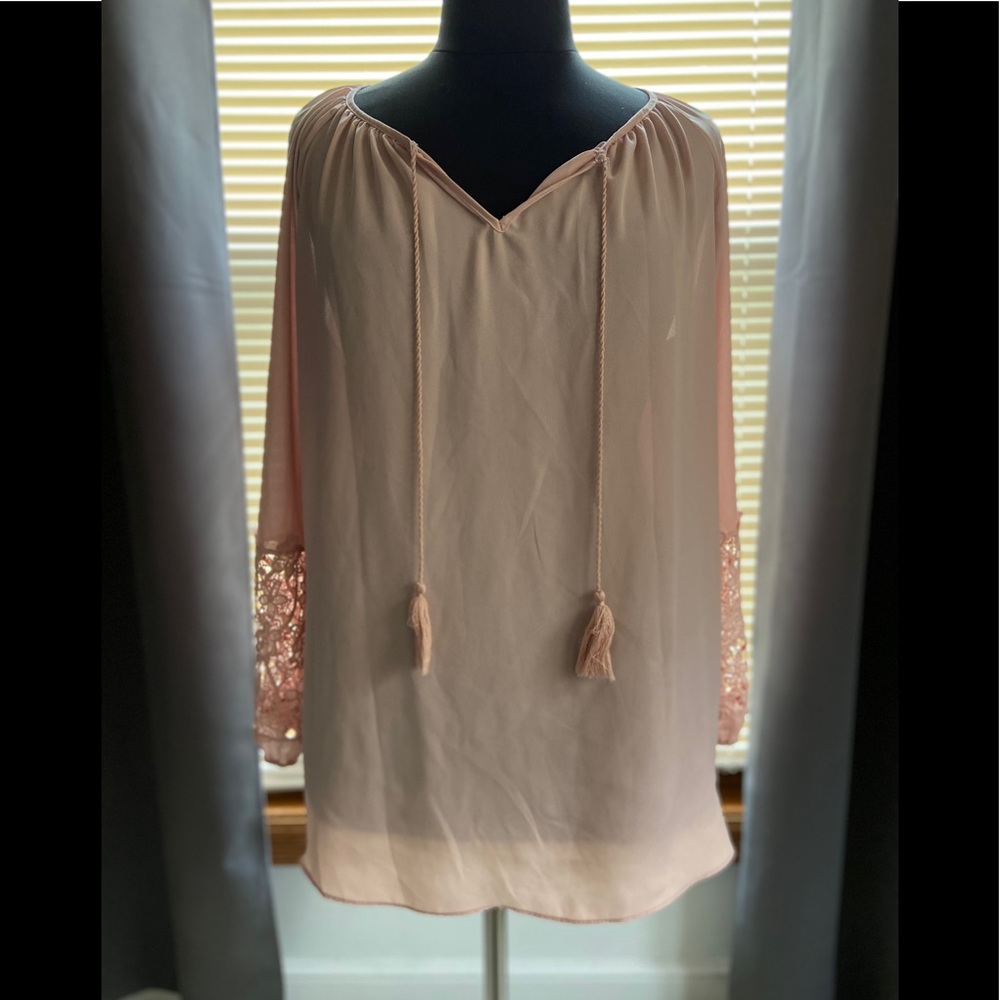 Counterparts Boho Tunic with Lace Sleeve Detail